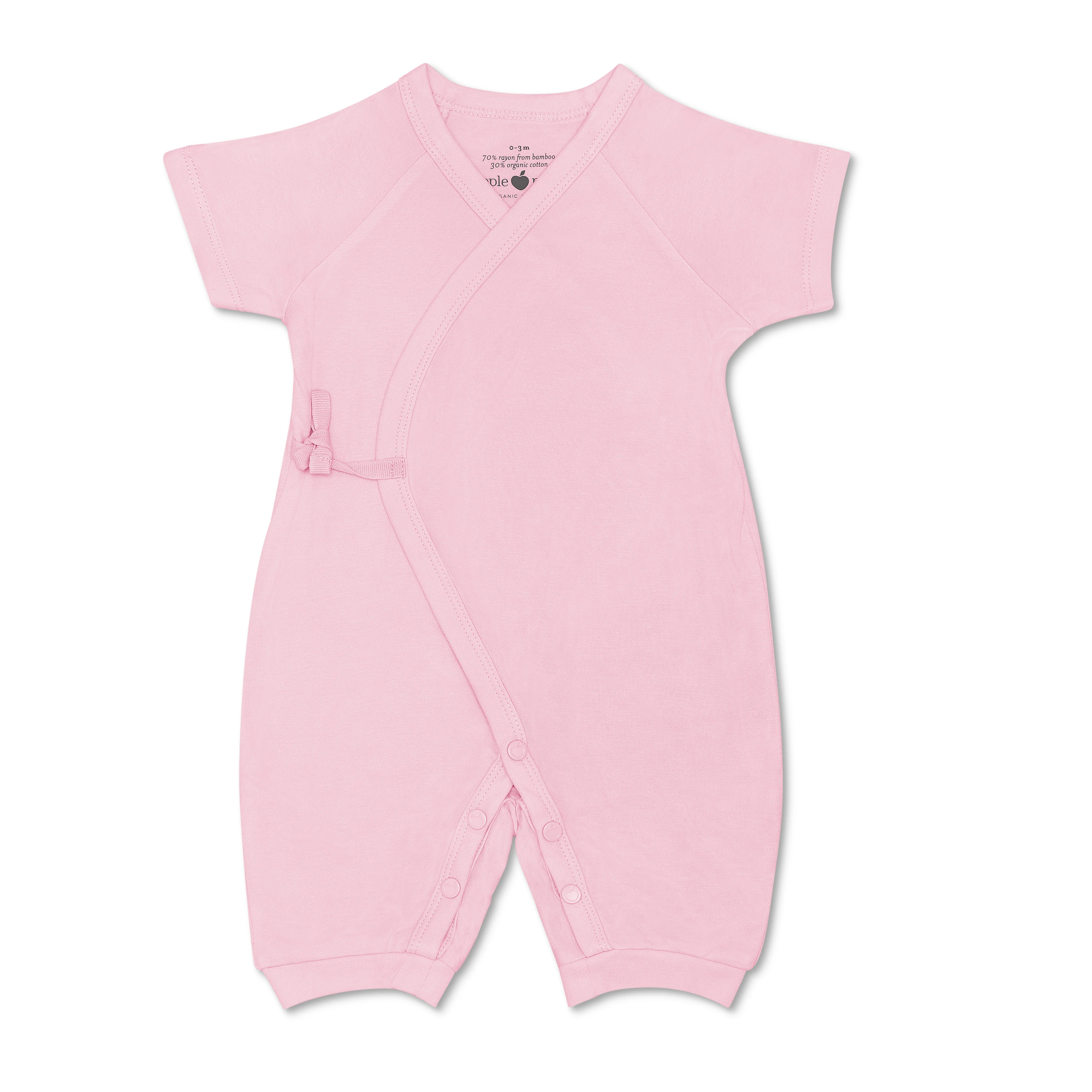 Bamboo Blend Wrap-Front Romper - Ballet Slipper Pink