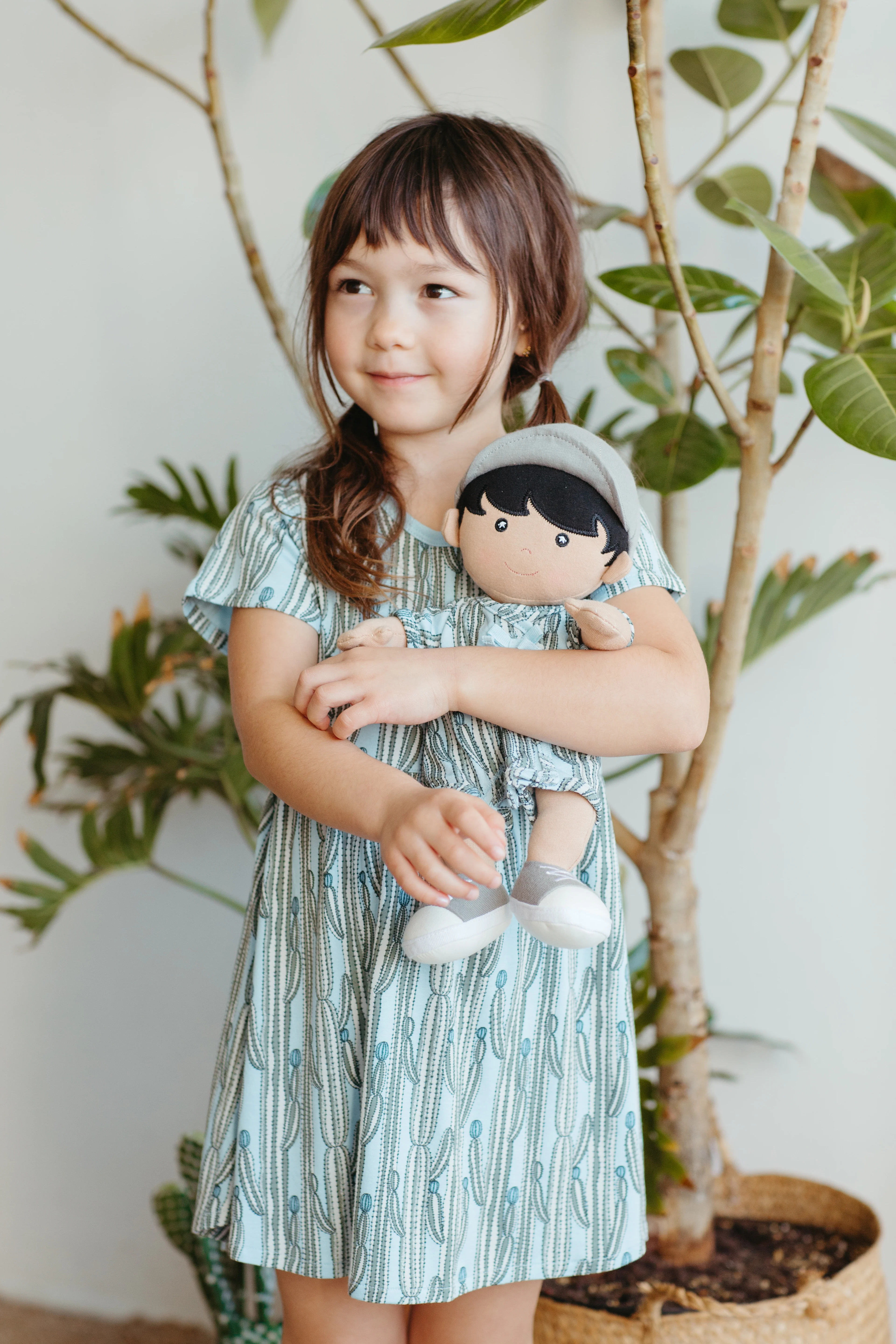 Bamboo Blend Short Sleeve Twirly Tee Dress - Blooming Saguaro - Image 3