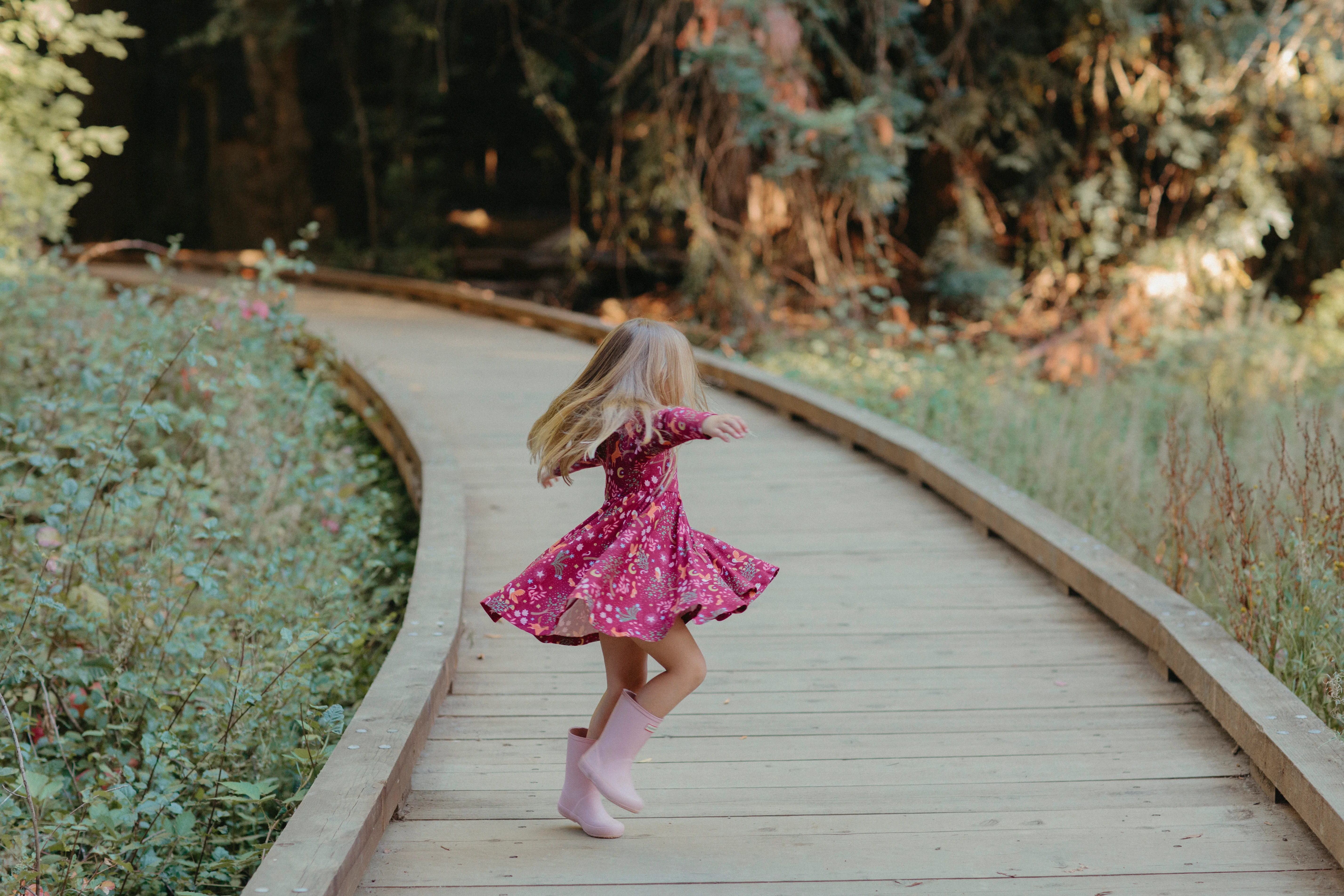 Bamboo Blend Long Sleeve Twirly Tee Dress - Woodland Dreams - Image 3