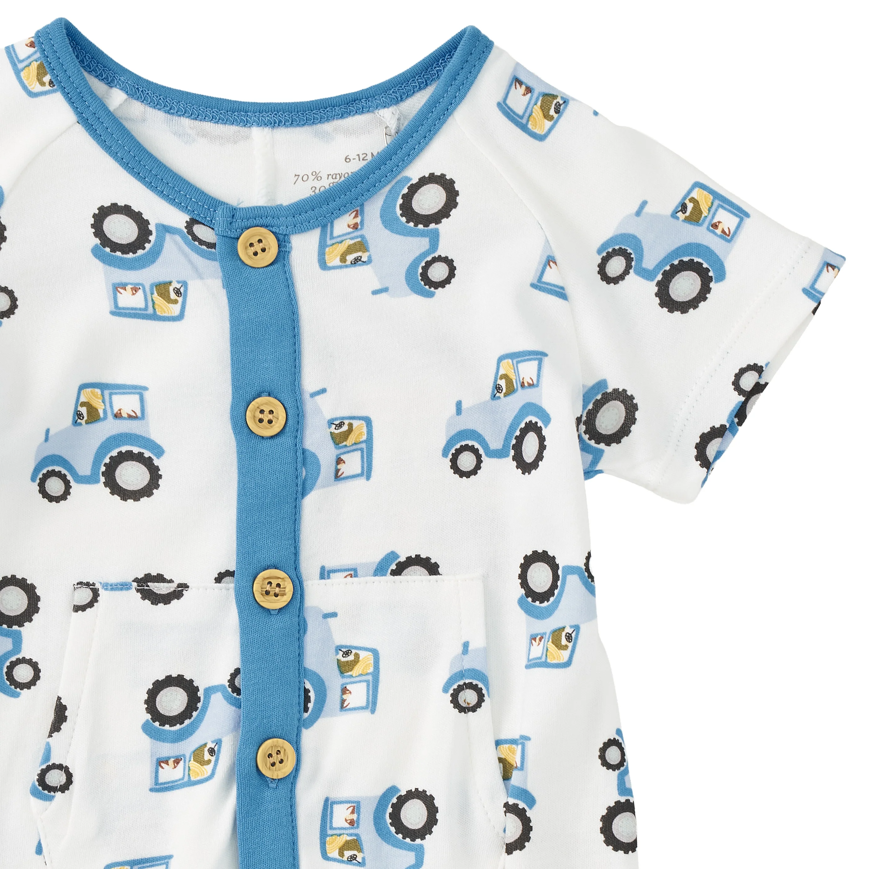 Bamboo Blend Short Sleeve Henley Romper – Farmyard Cruisers - Image 2