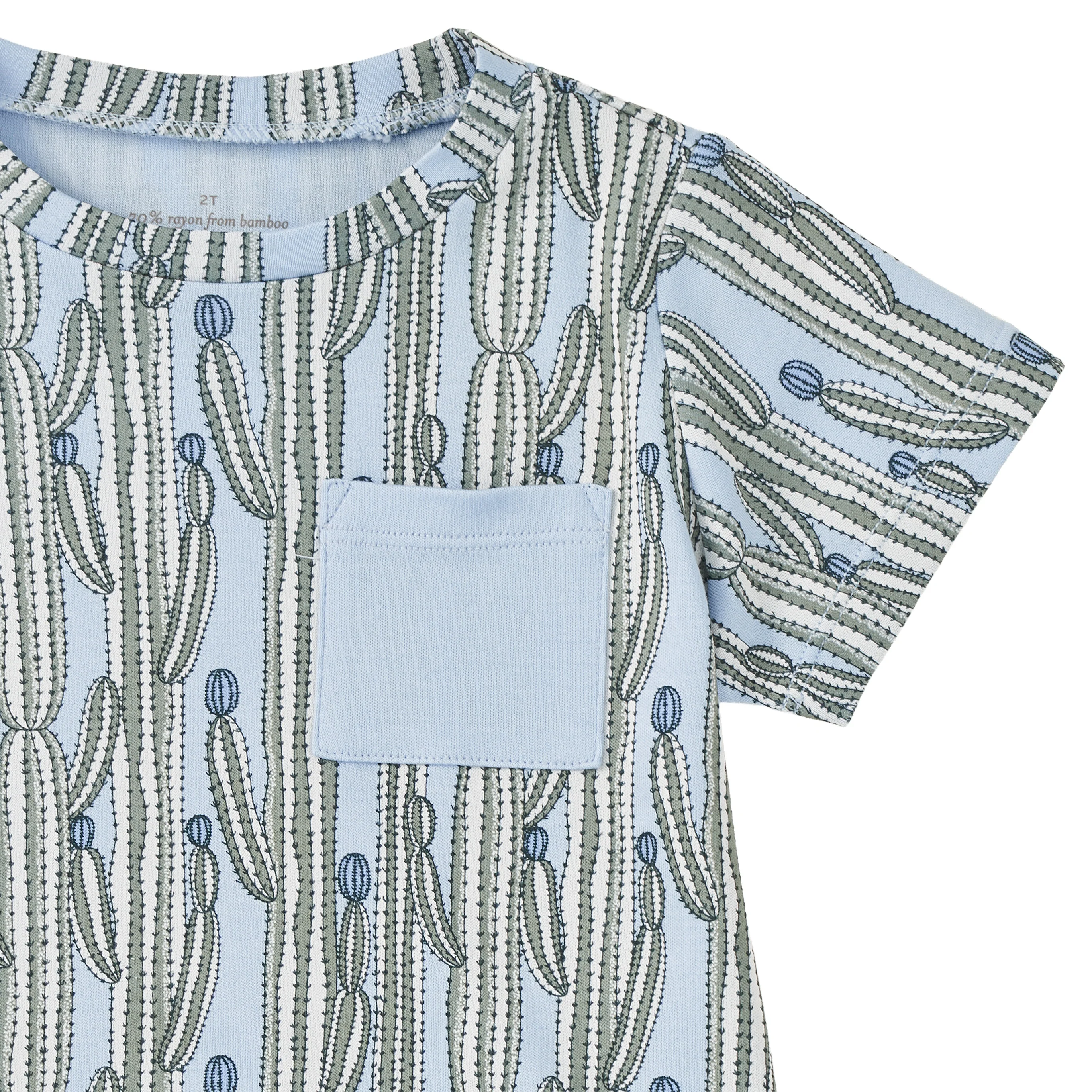 Bamboo Blend Short Sleeve Pocket Tee – Blooming Saguaro - Image 6