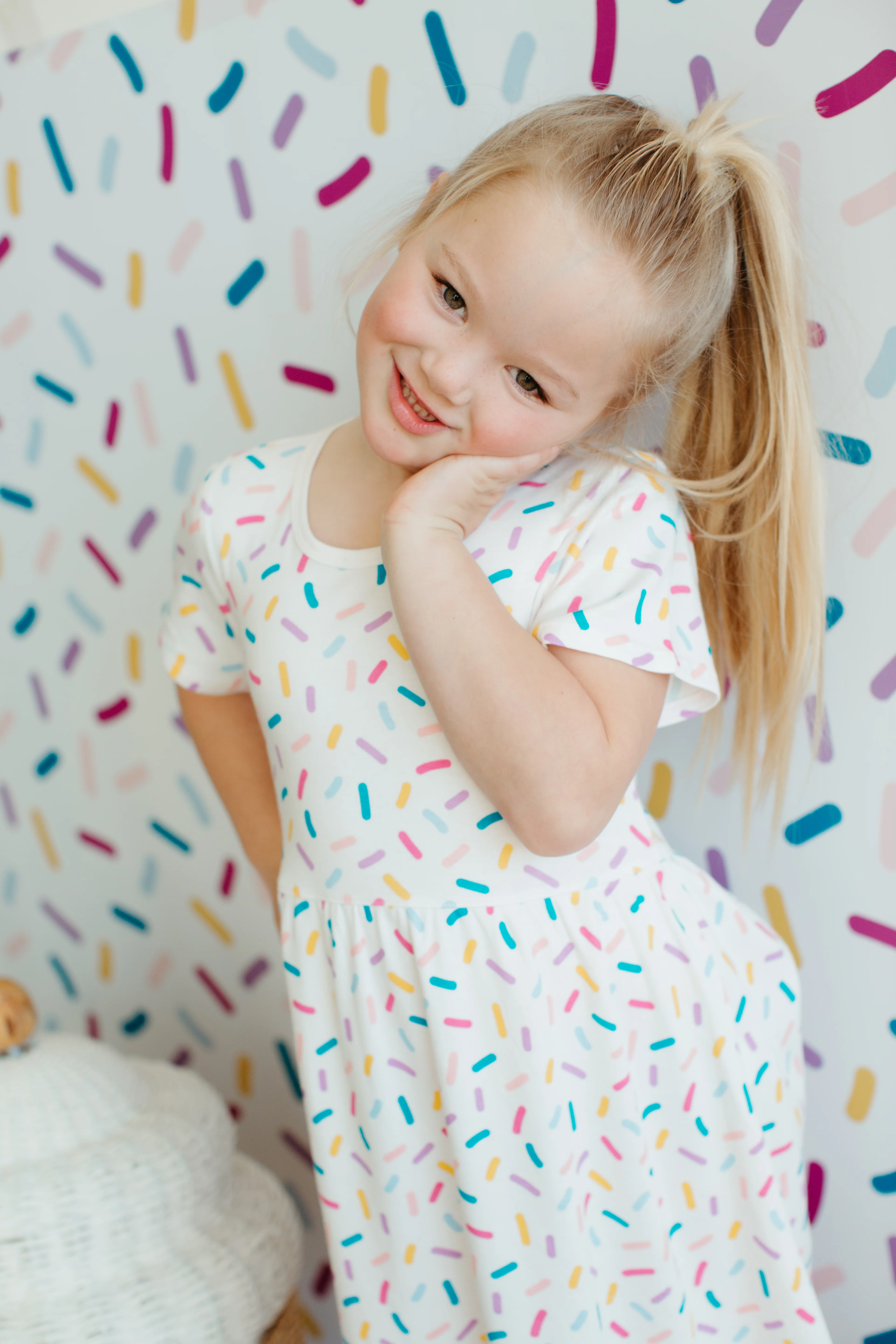Bamboo Blend Short Sleeve Twirly Tee Dress - Sugar Rush - Image 5