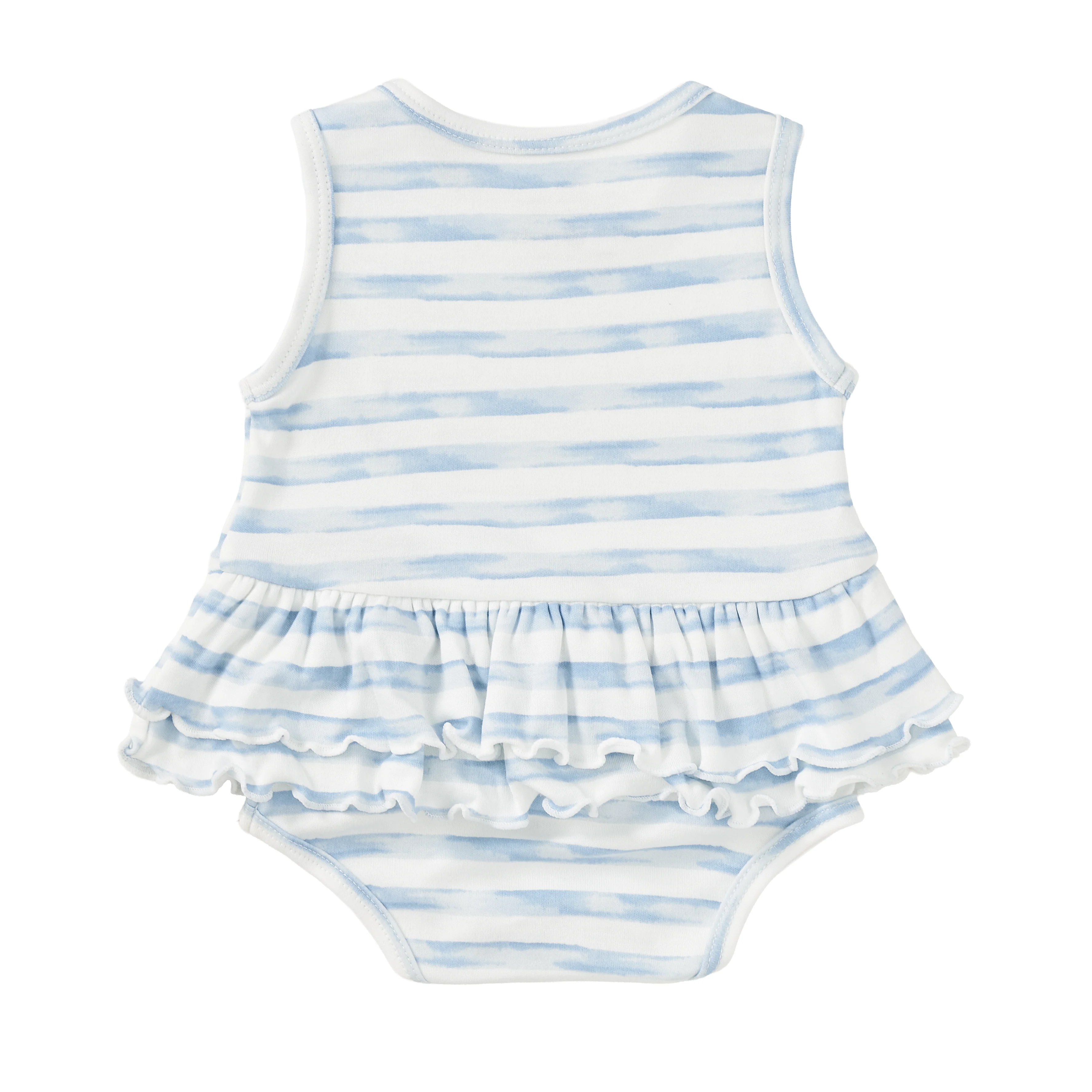 Bamboo Blend Skirted Romper - Breezy Bay Stripe - Image 4