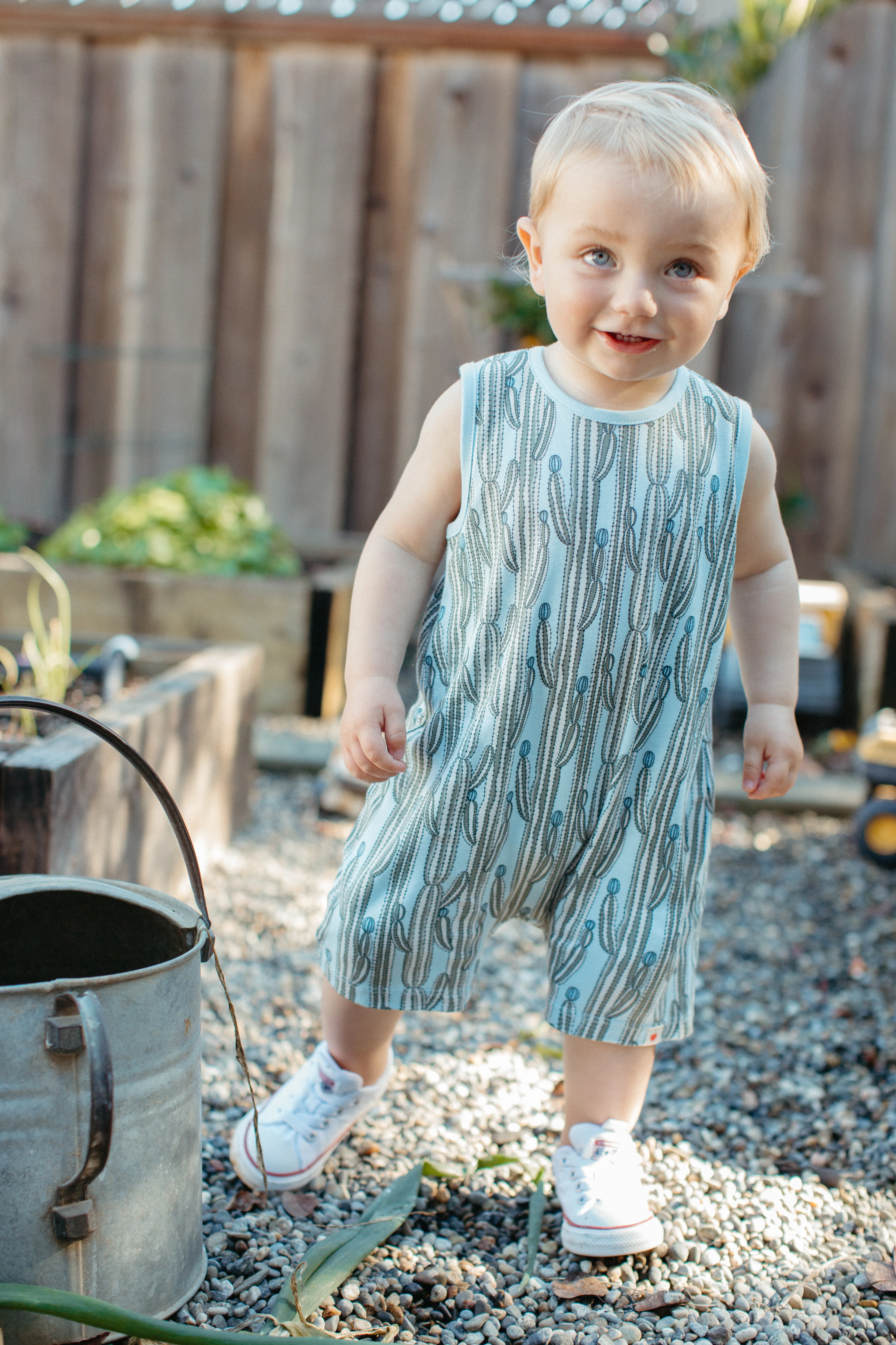 Bamboo Blend Sleeveless Coverall Romper – Blooming Saguaro - Image 2