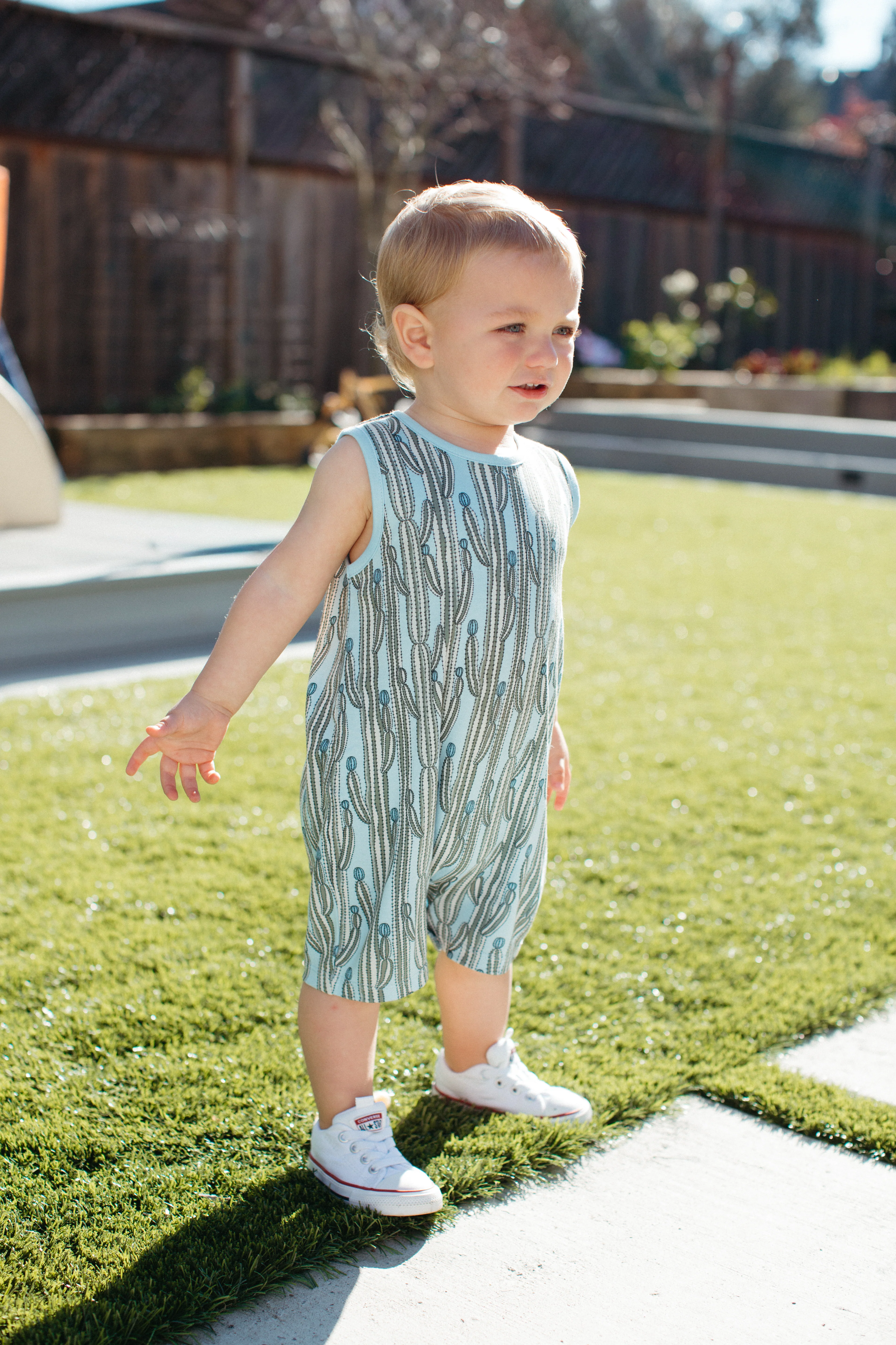 Bamboo Blend Sleeveless Coverall Romper – Blooming Saguaro - Image 3