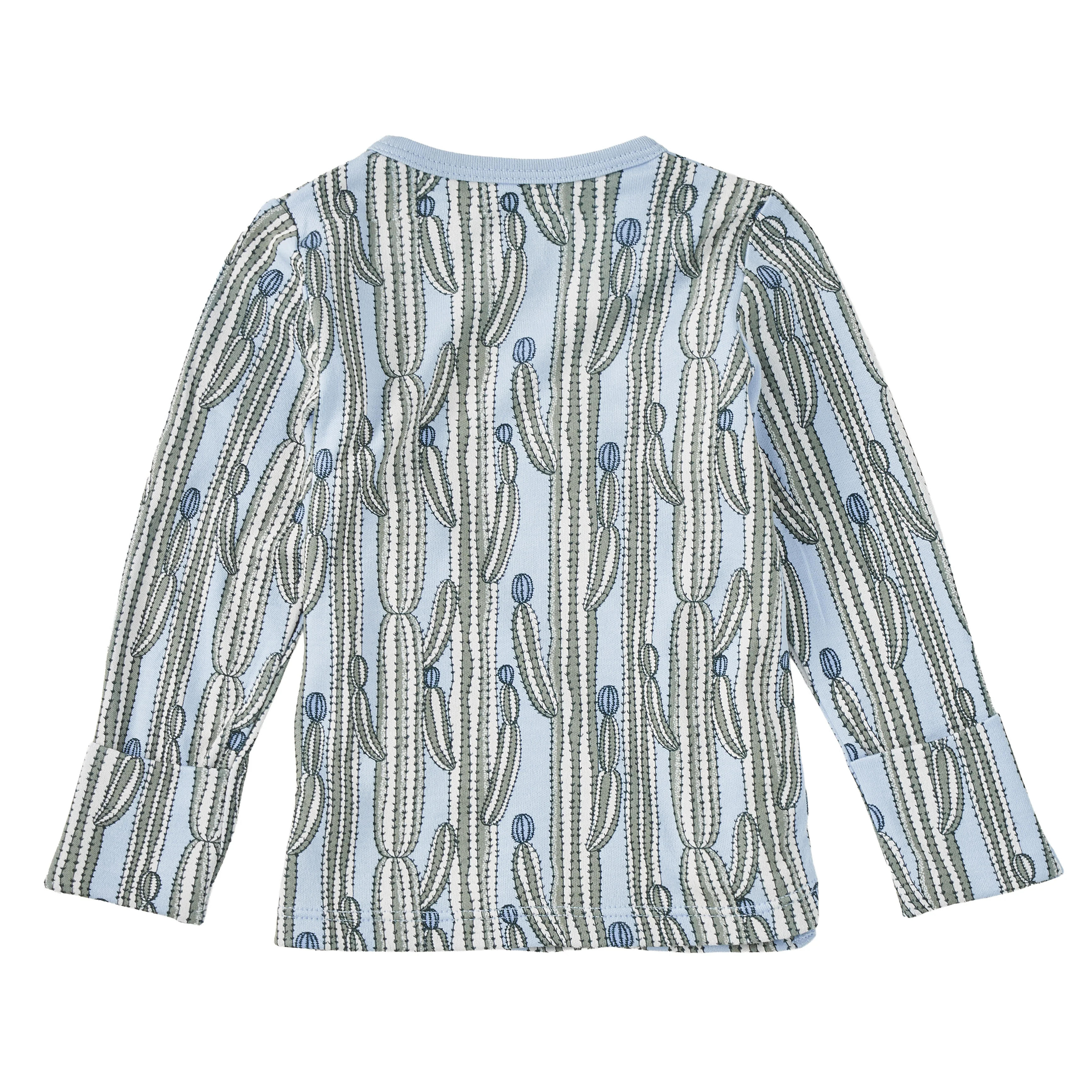 Bamboo Blend Wrap-Front Long Sleeve Layette Jacket - Blooming Saguaro - Image 4