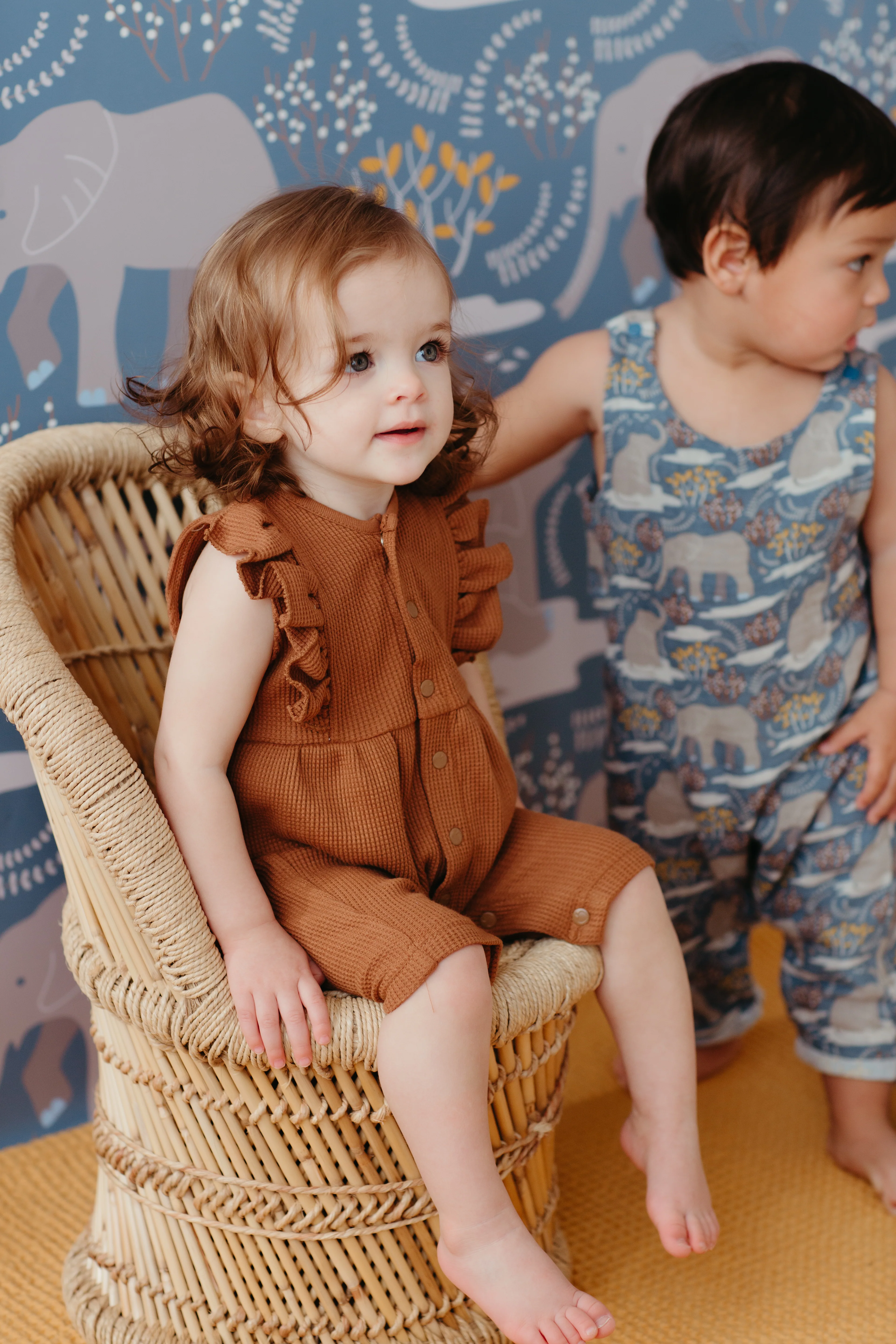 Waffle Ruffle Coverall - Caramel - Image 3