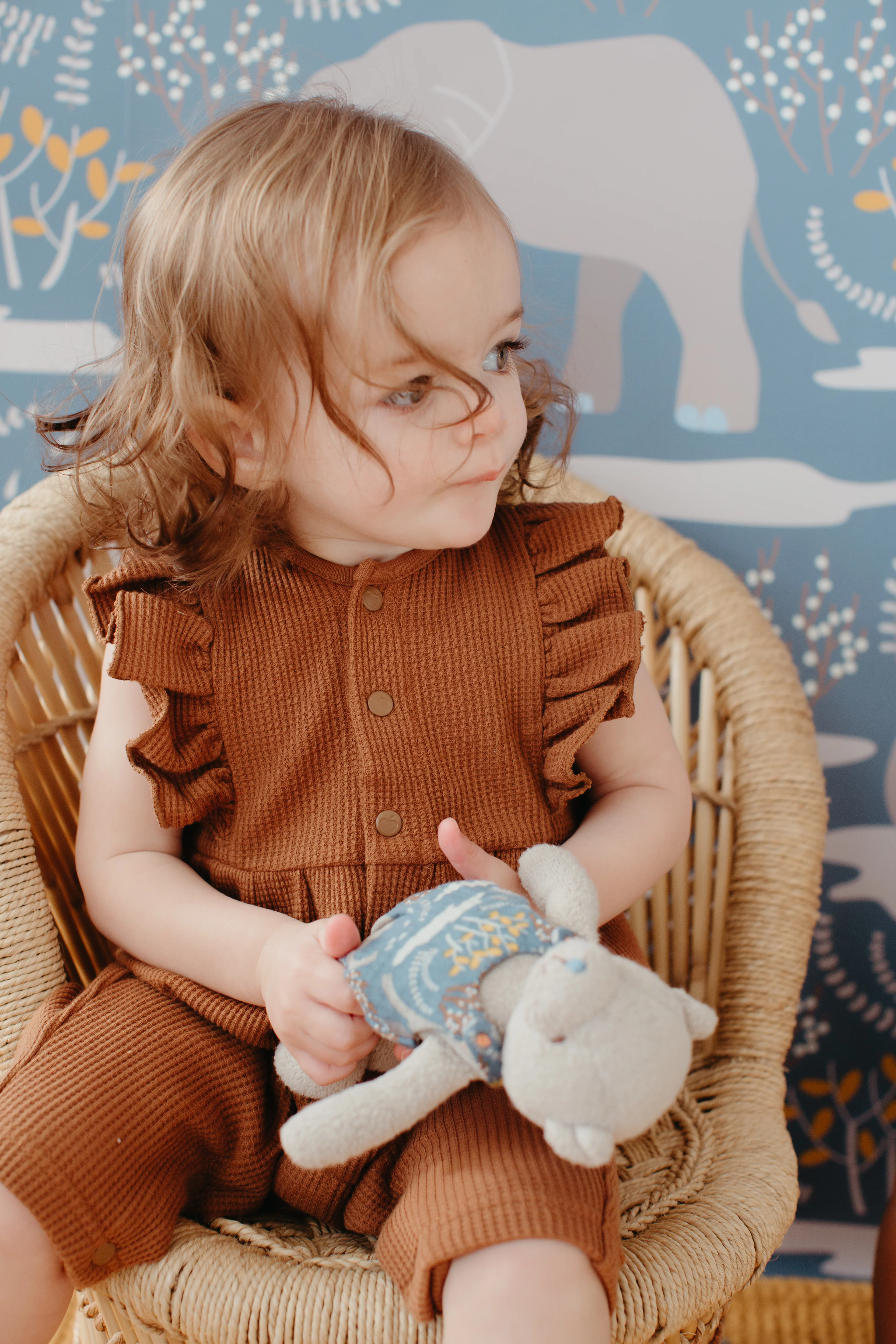 Waffle Ruffle Coverall - Caramel - Image 4
