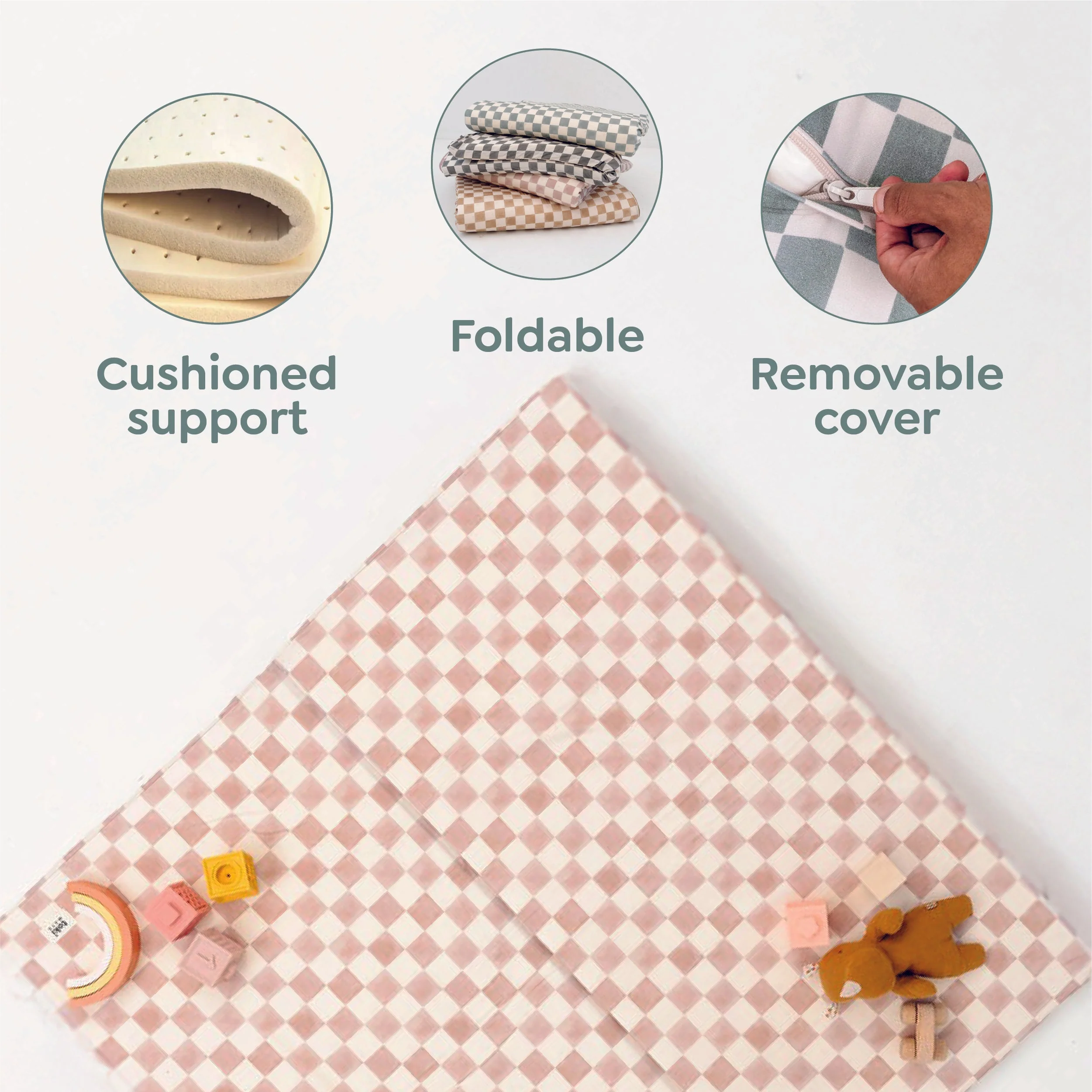 Checker Gumdrop Organic Cotton Mat - Image 10