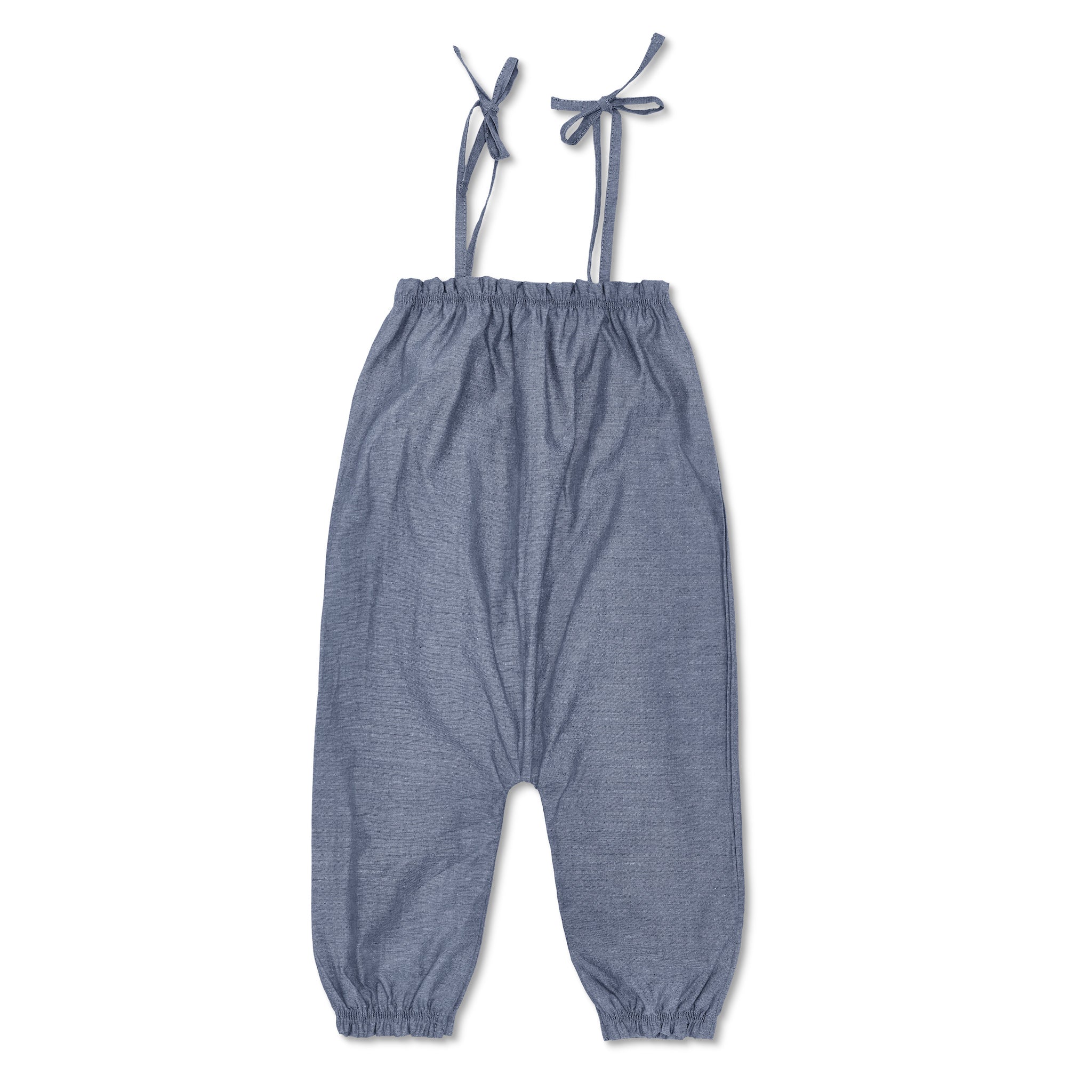 Tie Shoulder Jumpsuit - Chambray - Image 3