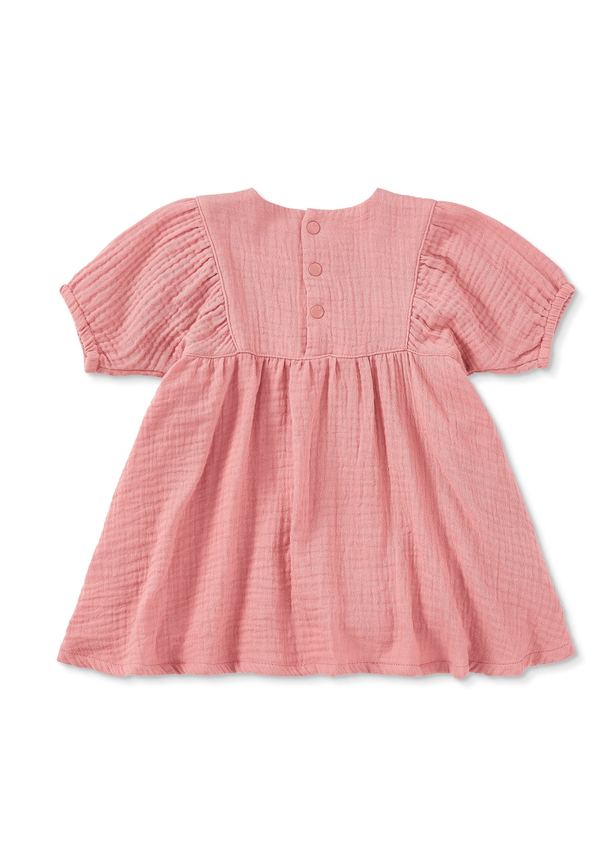 Dress with Puff Sleeves - Terra Cotta - Image 4