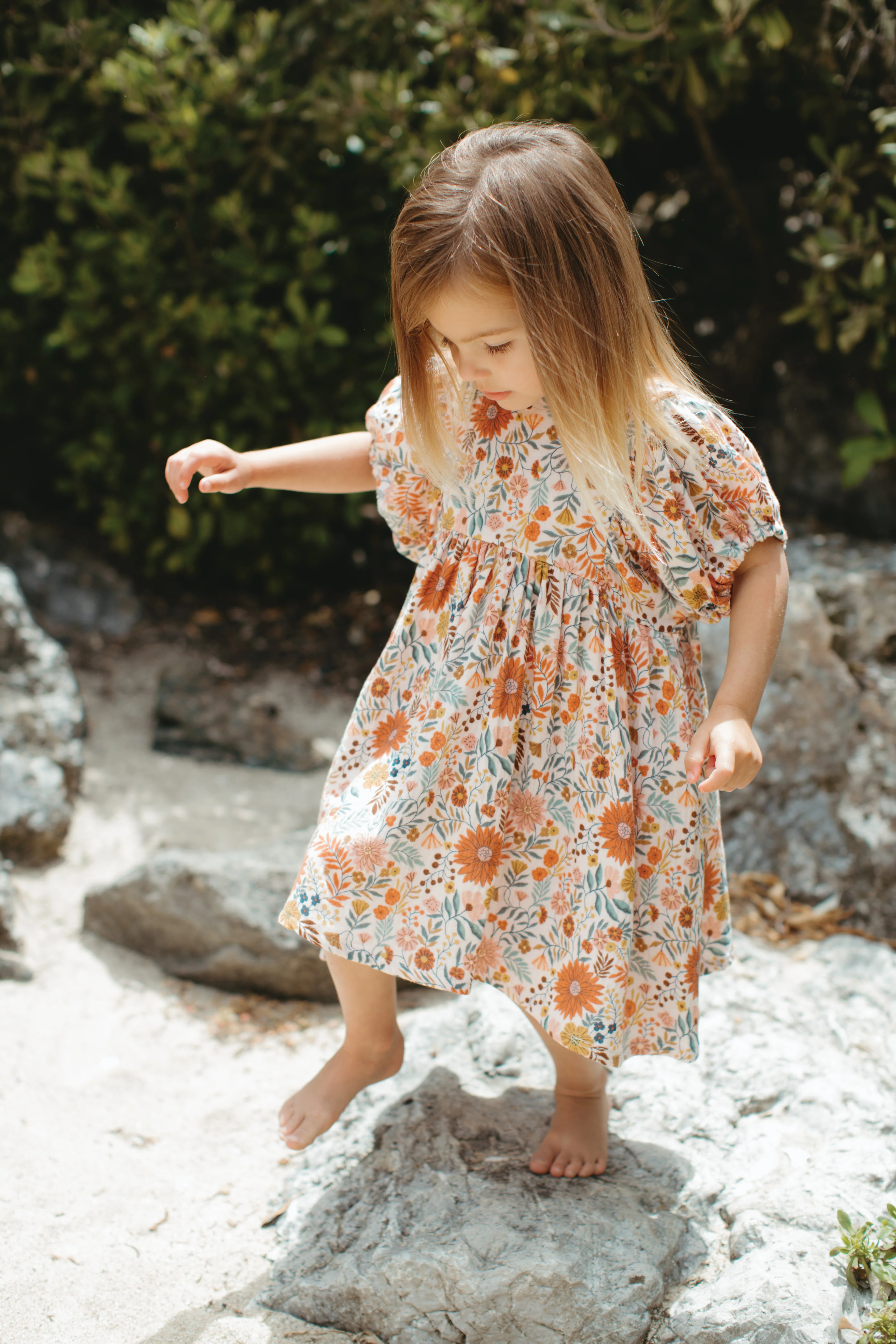 Dress with Puff Sleeves - Zinnia Bloom - Image 4