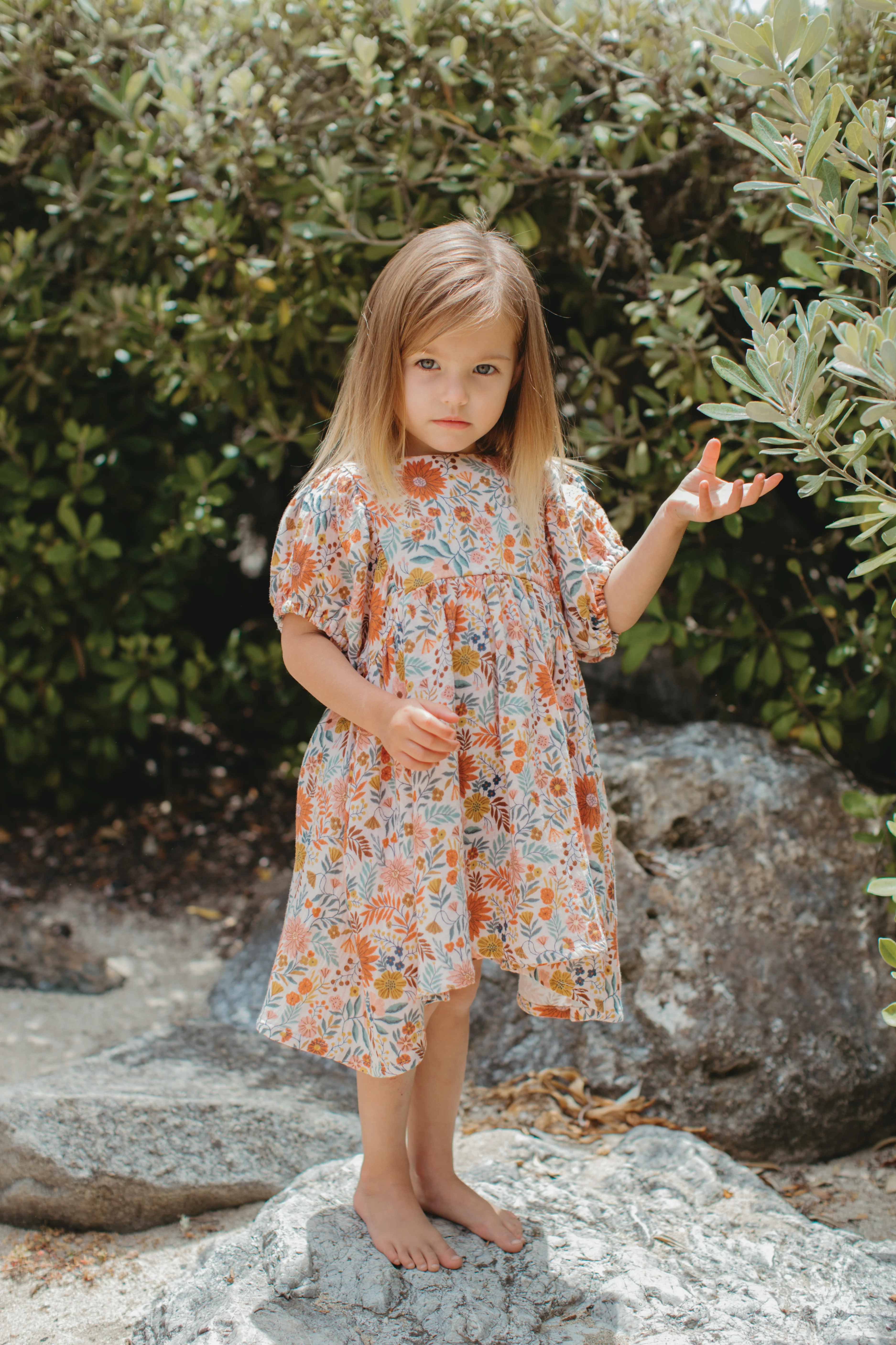 Dress with Puff Sleeves - Zinnia Bloom - Image 5