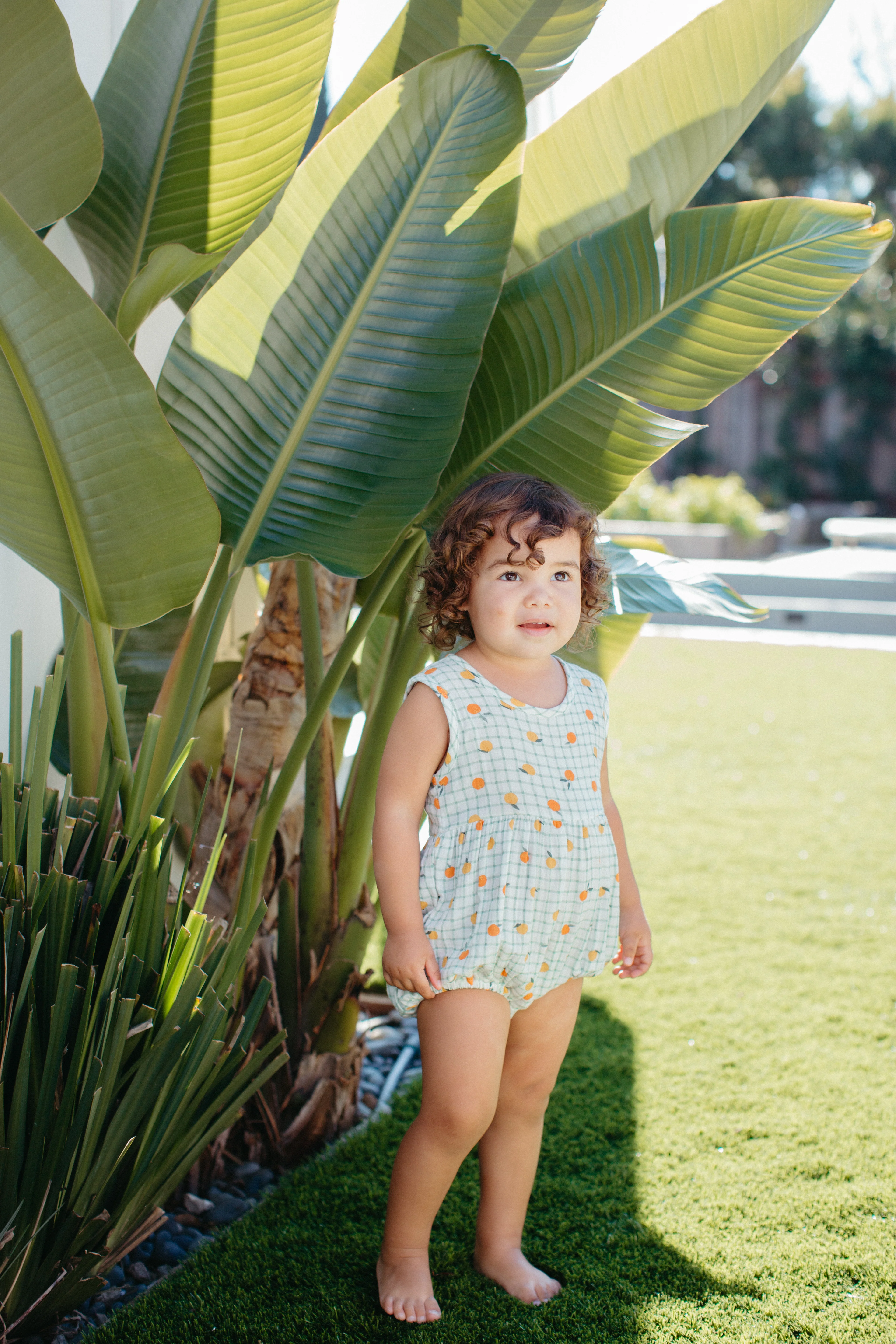 Muslin Bubble Romper – Gingham Grove - Image 2