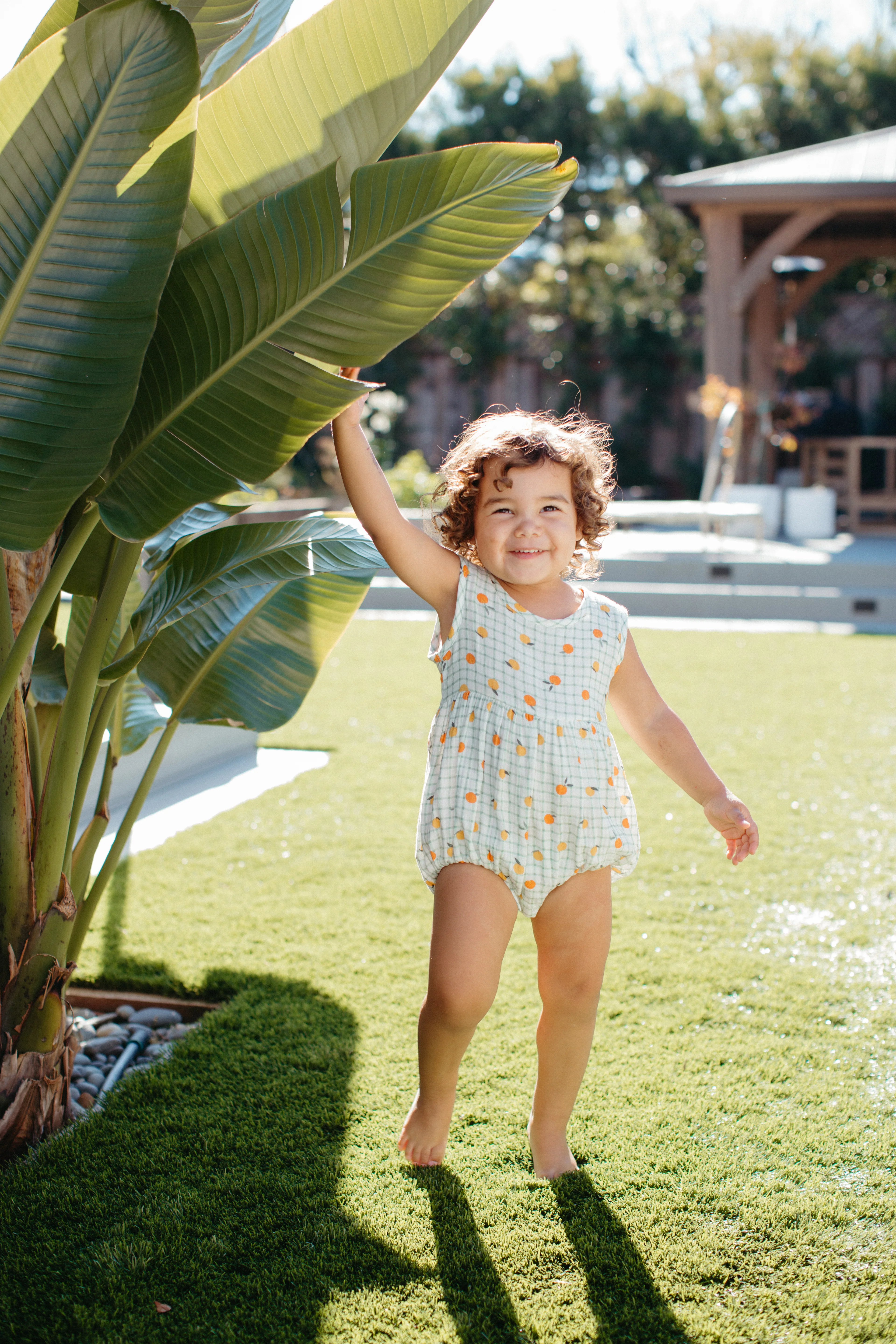 Muslin Bubble Romper – Gingham Grove - Image 3