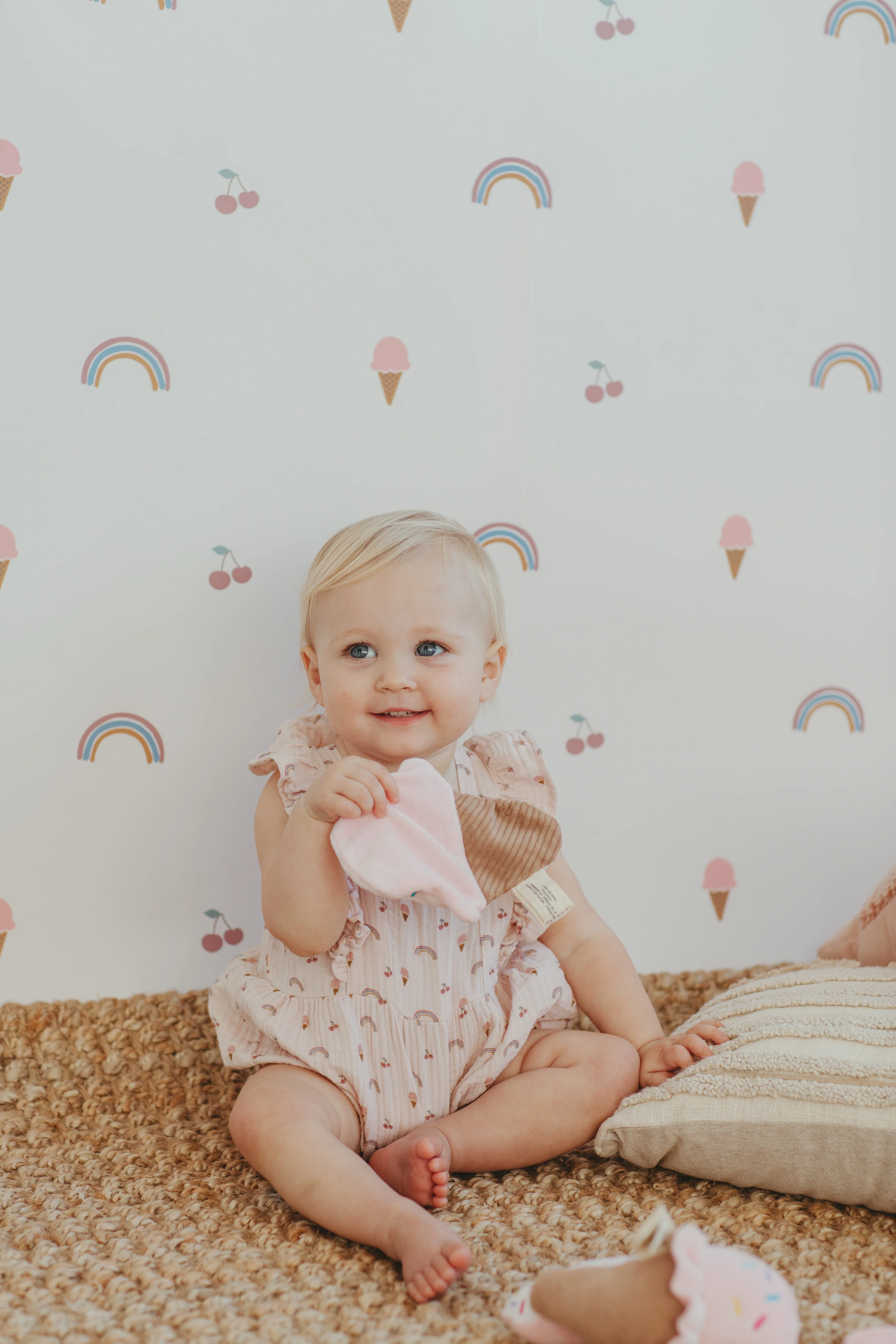 Muslin Flutter Sleeve Romper - Rainbows & Ice Cream - Image 4