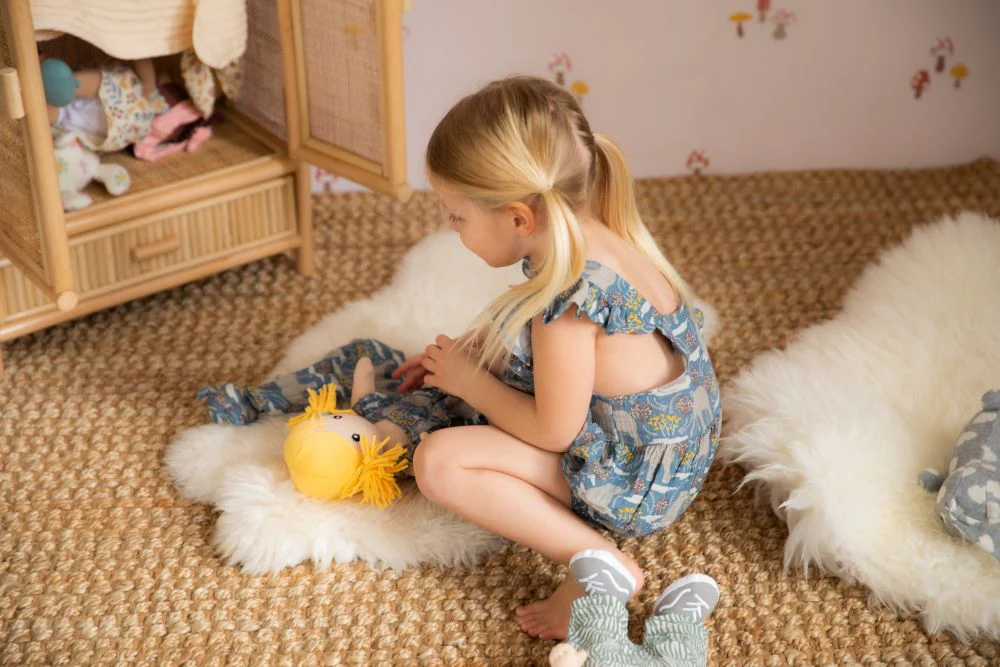 Muslin Flutter Sleeve Romper - Safari Party - Image 2