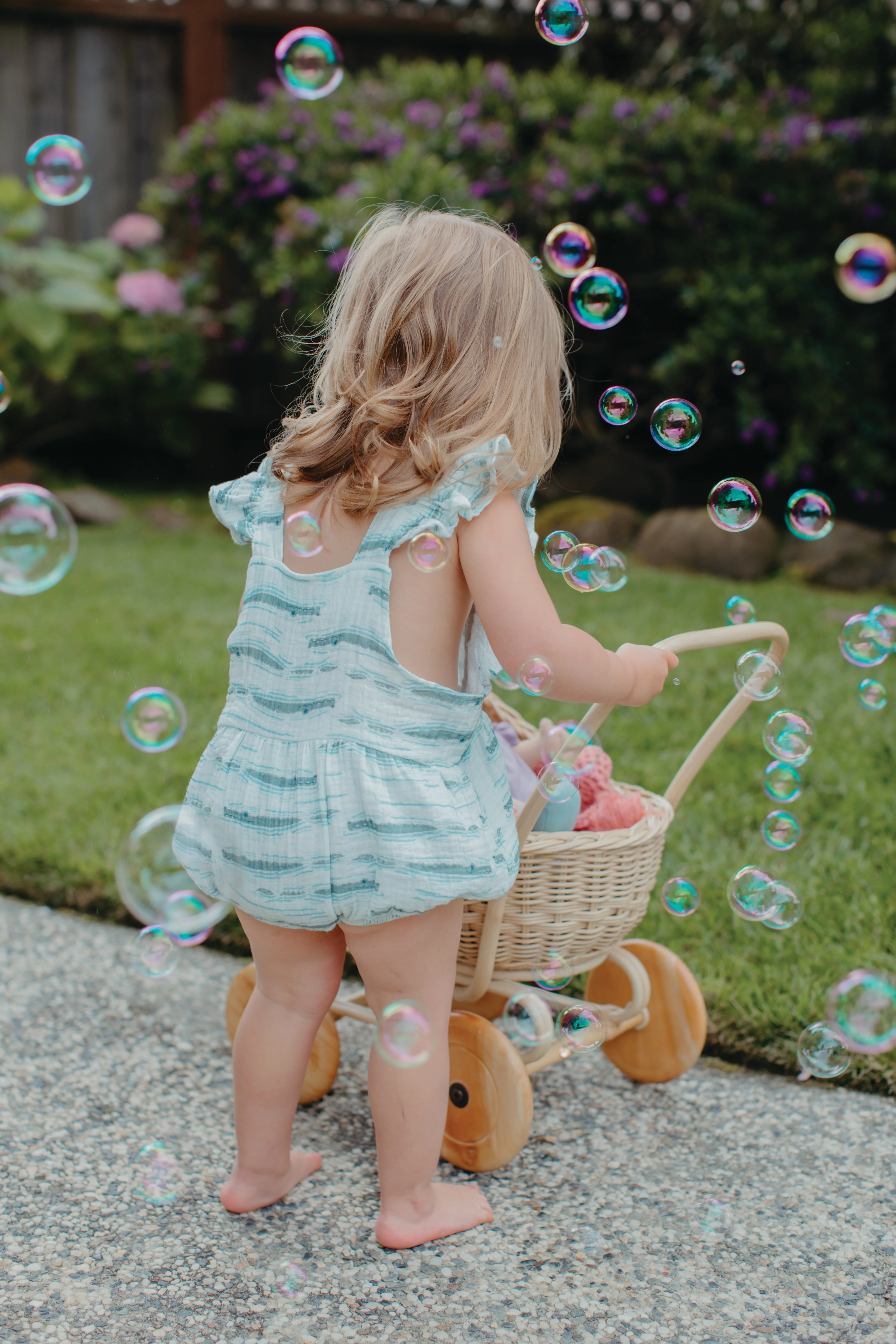 Muslin Flutter Sleeve Romper - Alligator Isle - Image 3