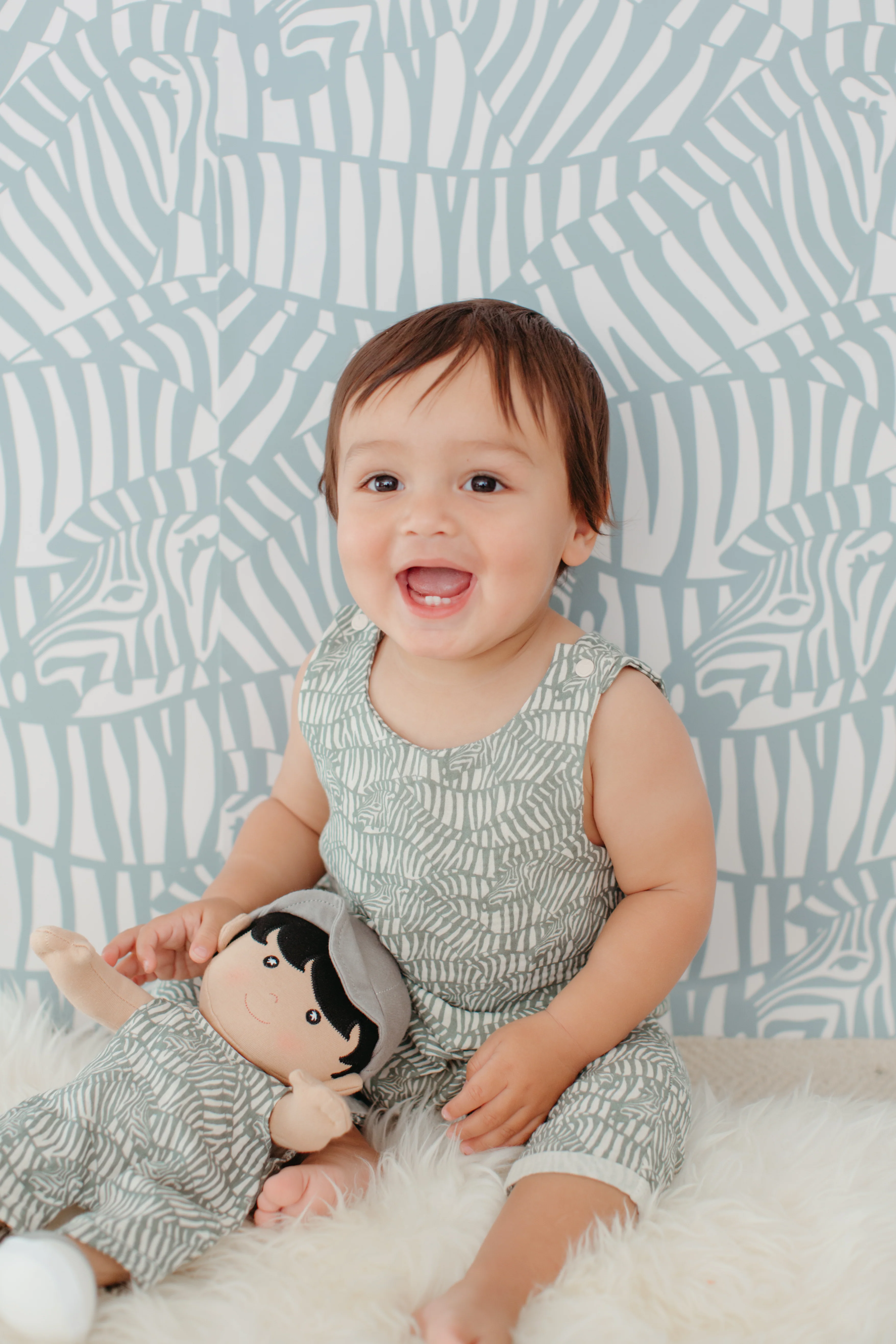 Muslin Overalls - Zebra Print - Image 2