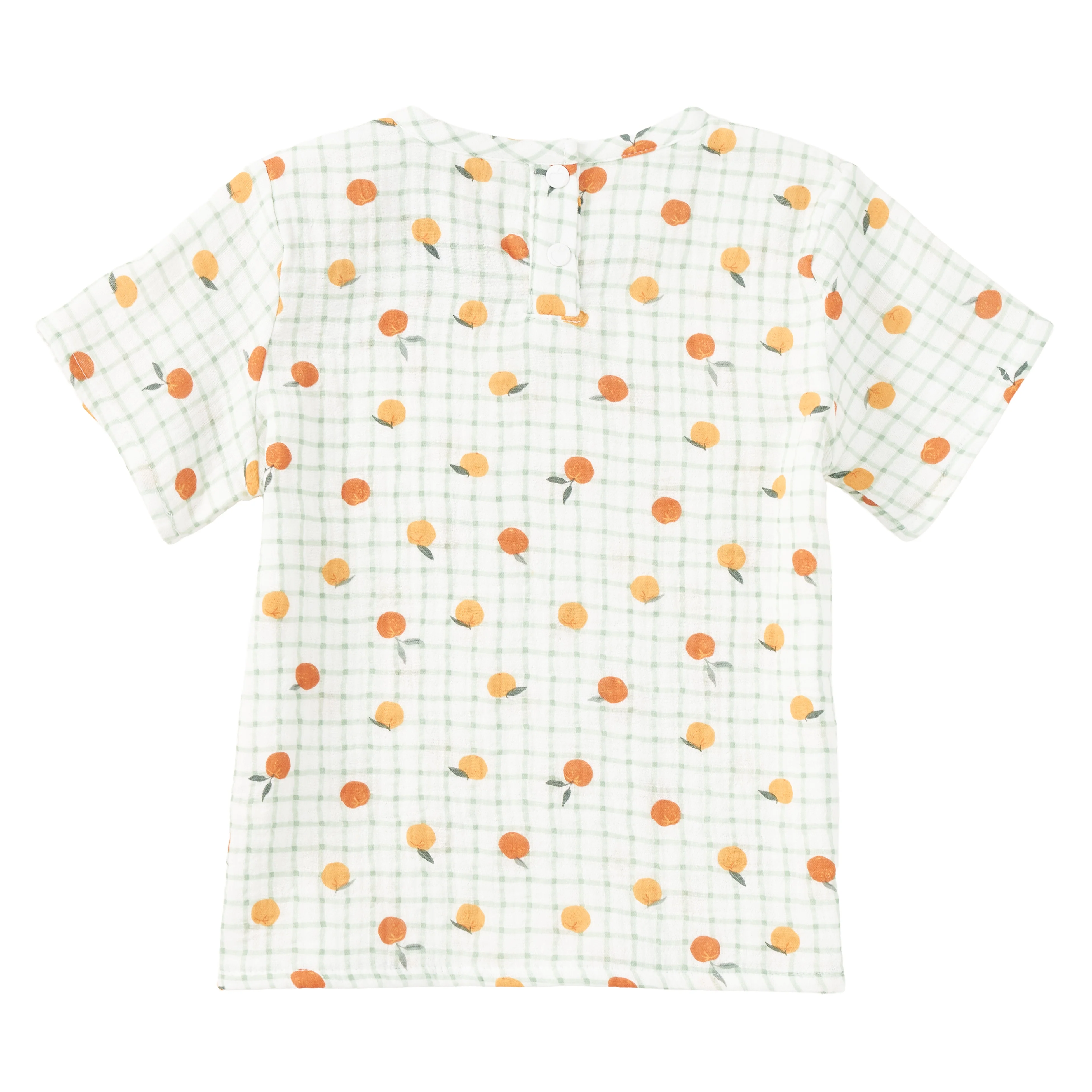 Muslin Short Sleeve Boxy Fit Top - Gingham Grove - Image 4