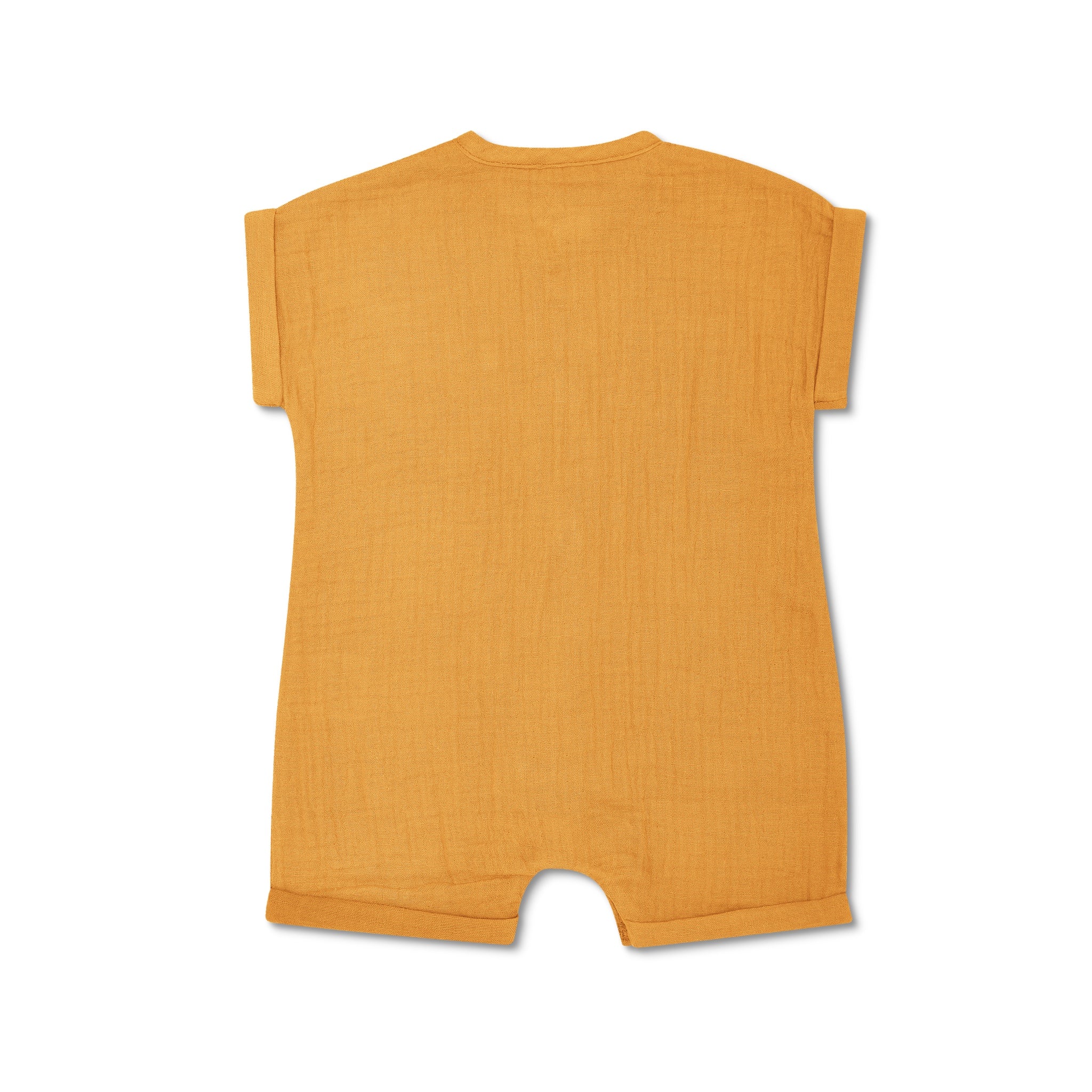 Muslin Short Sleeve Romper - Mustard - Image 4