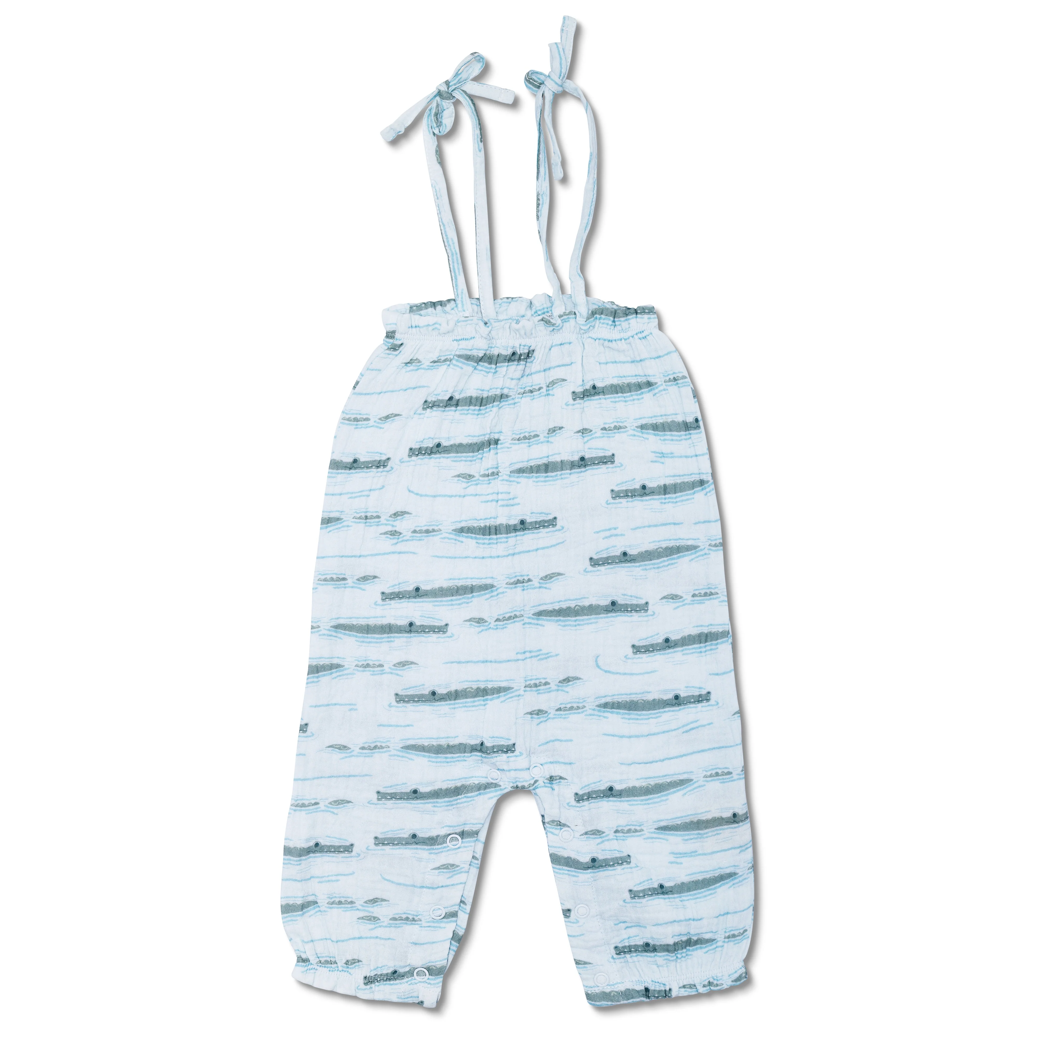 Muslin Tie Shoulder Jumpsuit - Alligator Isle - Image 3