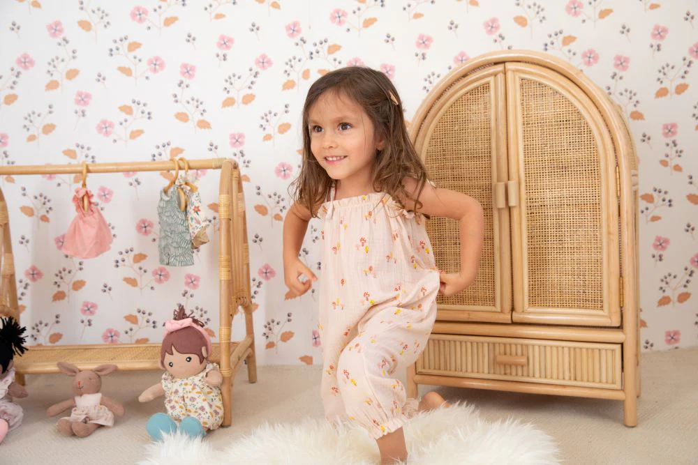 Muslin Tie Shoulder Jumpsuit - Mini Mushroom - Image 6