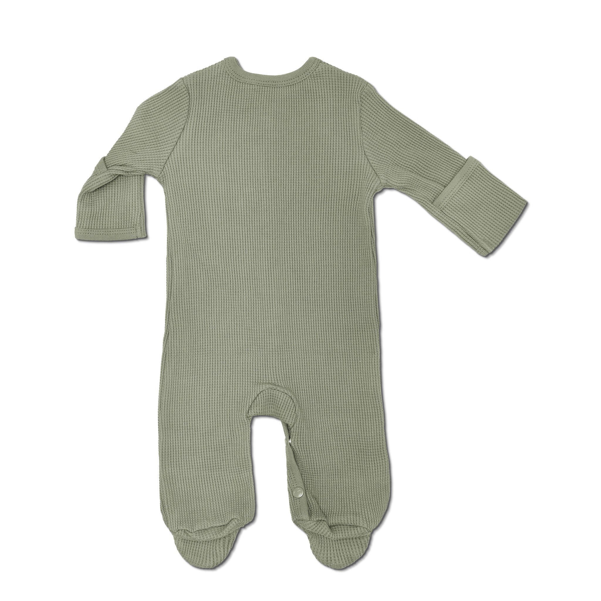 Waffle Footie - Olive Green - Image 2