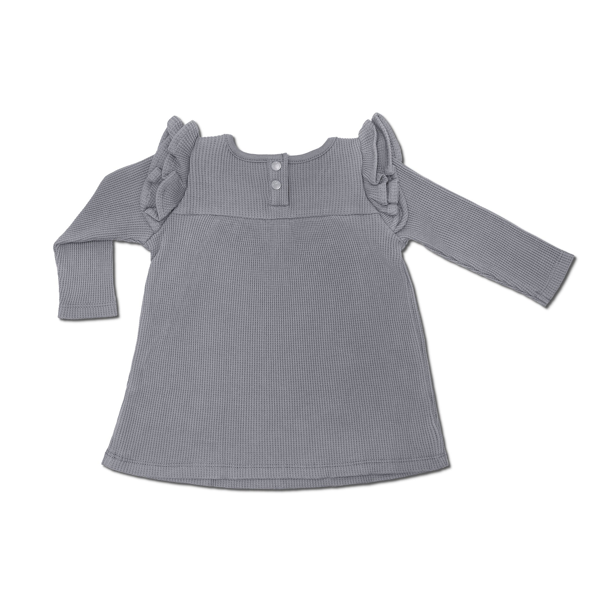 Waffle Long Sleeve Dress - Smoke - Image 4